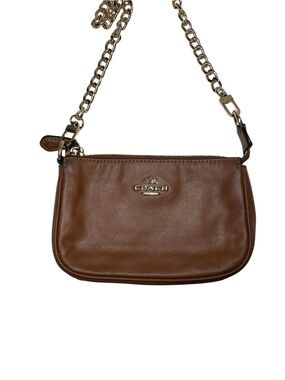 Coach Nolita 15 Mini Compact Bag Purse Wristlet Brown Leather Convertible